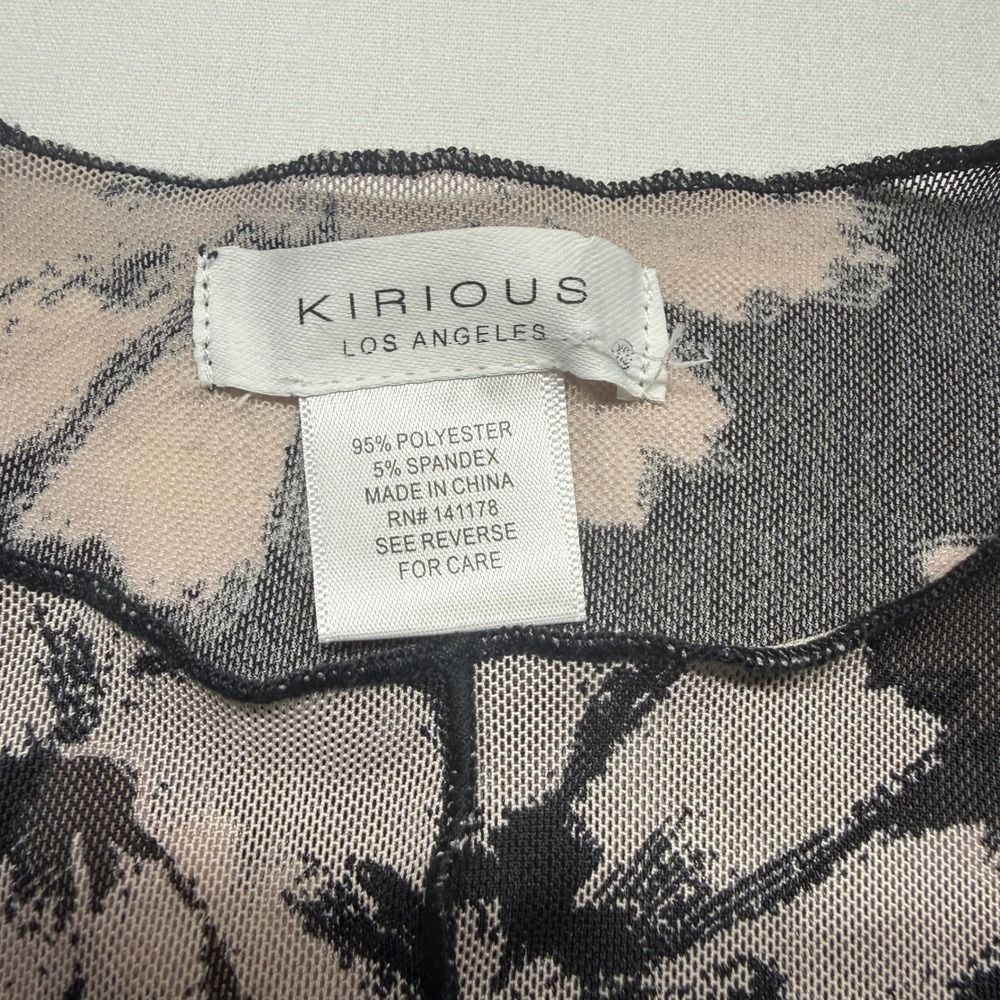 Sheer Mesh Floral Crop Top Long Sleeve Y2K Whimsigoth Grunge XS S - Picture 3 of 9